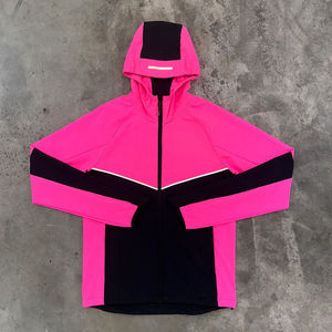 Chaqueta Deportiva Unisex con Capucha, Color Rosa y Negro, Cortavientos, 100% Algodón, Transpirable, de Secado Rápido, Manga Larga, Ligera - Product Image 6