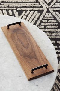 Wooden Rectangle Storage <b>Tray</b> Minimalist Design Unfinished Finish Durable Single Tier for <b>Table</b> Use Drink Food Serving - Product Image 3
