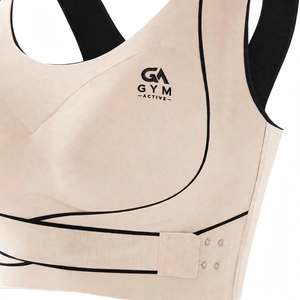 Nuevo sujetador deportivo sin costuras para mujer, ropa deportiva con logo impreso personalizado, sujetador deportivo con tiras en la espalda. - Product Image 4
