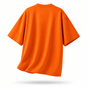 เสื้อยืดฮาโลวีนผู้ชายสีส้ม ผ้าฝ้าย พิมพ์ลายฟักทองและค้างคาวสุดหลอน แขนสั้น ทรงโอเวอร์ไซส์ สไตล์ลำลองแนวสตรีทแวร์ - Product Image 3