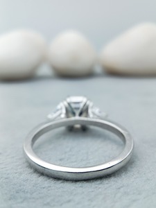 Fine Jewelry 10K Solid Yellow <b>Gold</b> EMERALD THREE STONE Diamond Engagement <b>Ring</b> 2.5 CT White Moissanite Wedding Set <b>Ring</b> - Product Image 2