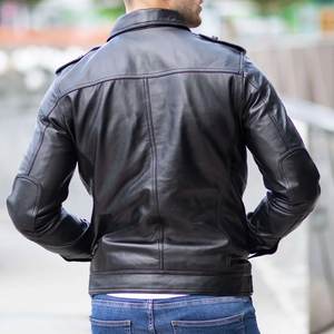 Chaqueta Negra Personalizada al por Mayor con Logotipo para Hombre, Chaquetas de Cuero para Hombre, Chaquetas de Alta Calidad para Invierno, Ropa Urbana de Cuero Vacuno - Product Image 2