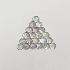 Wholesale Price 4mm 5mm 6mm 7mm 8mm 9mm 10mm Natural Fluorite Round Cabochons Loose Gemstone For Jewelry Making At Sale