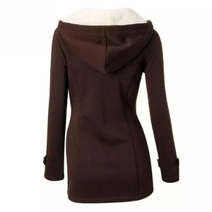 Women Slim Fit Toggle Duffle <b>Coat</b> Sherpa <b>Lined</b> Hooded Winter Jacket Casual Fleece Warm Tailored Ladies Outerwear - Product Image 5