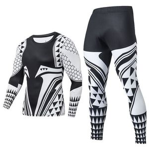 Ensemble de rashguard personnalisé pour homme, respirant, à séchage rapide, pour la gym, le fitness, le MMA, vêtements de sport à manches longues, polyester, élasthanne, entraînement - Product Image 3