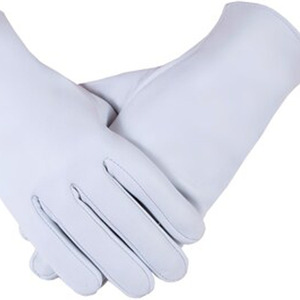 Gants de travail en cuir durables jaunes, rouges, bleus, longueur poignet, usage extérieur, style uni, utilisables quatre saisons - Product Image 2