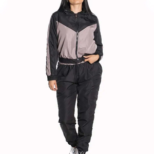 Women's Solid Hooded Full Sleeve Joggers Sporty Casual Waterproof Spandex/Cotton Winter Breathable <b>Knitted</b> Two Piece Shorts <b>Set</b> - Product Image 1