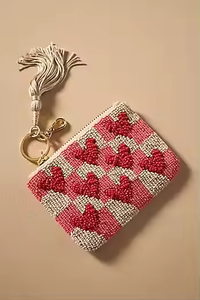 Porte-monnaie élégant et classique à motif de dessin animé, imprimé en typographie, brodé, avec perles de rocaille, pochette à main personnalisée MULTI - Product Image 5