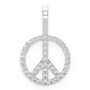 Collar con Colgante de Símbolo de Paz con Incrustaciones de Diamantes de Imitación, Acabado en Oro Rosa, VVS Moissanite, Estilo Hip Hop, Joyería de Lujo para Hombre y Mujer - Product Image 1