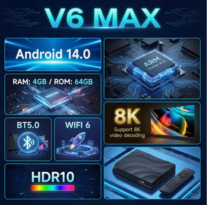 HUMM vSeeBox V6PLUS E lite Ultra Android <b>TV</b> Box <b>Smart</b> Media Player 4GB 128GB 4K WiFi Voice <b>Remote</b> Streaming Device - Product Image 4