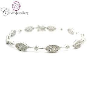 สร้อยข้อมือโซ่เพชรสีขาว18กะรัตทองทำด้วยมือจากโรงงานโดยตรง - Product Image 3