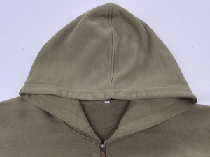 Sweat à capuche zippé pour homme, personnalisé, avec logo imprimé et brodé, en tissu éponge 100% coton de haute qualité, vente en gros. - Product Image 3