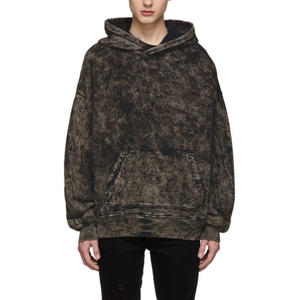 Suministro al por mayor de sudaderas con capucha y sudaderas tipo pullover de mezcla de algodón, con acabado lavado ácido y efecto lavado, personalizables para compradores de marcas. - Product Image 1