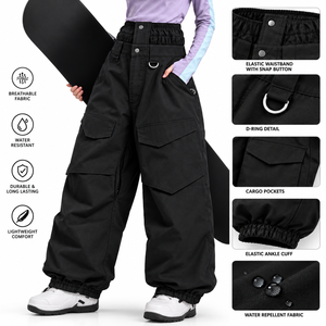Adults Unisex Waterproof <b>Wool</b> Insulated Ski <b>Pants</b> Windproof Snowboard Cargo Trousers Winter Outdoor Sports OEM Wholesale - Product Image 4