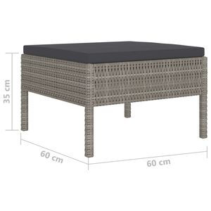 Ensemble de meubles de jardin en rotin PE gris et acier thermolaqué en polyester - Product Image 6