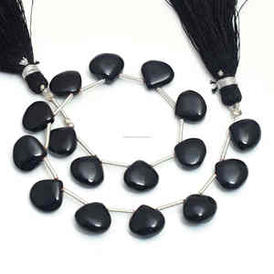 Cuentas de Piedra Preciosa de Ónix Negro Natural Hechas a Mano, Forma de Corazón, Lisas, de Primera Calidad, Hilo de 8 Pulgadas, 9.5x10 10.5x11 mm, Sueltas, para Pulsera o Collar - Product Image 3