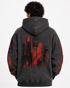 Nouveauté : Sweat à capuche pour homme en coton délavé style streetwear, couleurs et tailles personnalisables, service OEM/ODM - Product Image 5