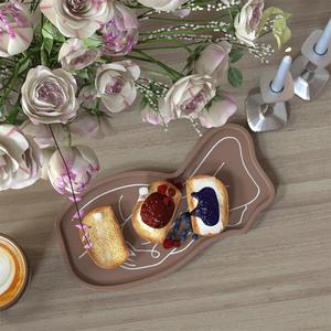 Moule en silicone pour plateau de rangement en forme de ligne abstraite humaine, moule en plâtre, ciment, résine - Product Image 3