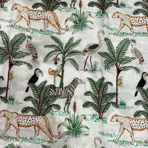 New Design Multicolor 100% Cotton Indian Garment Fabric Eco-Friendly Organic Floral Hand Block Screen Print for Home Decor <b>Bags</b> - Product Image 2