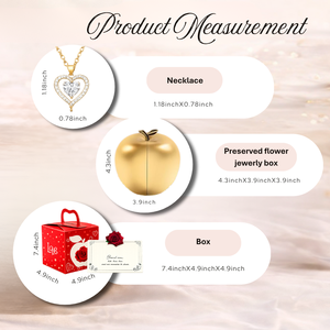 กล่องของขวัญดอกกุหลาบอมตะ ELVROGEST SA พร้อมสร้อยคอรูปหัวใจสีทอง ของขวัญสุดหรูสำหรับคุณแม่ ภรรยา แฟนสาว ในวันเกิดหรือวันวาเลนไทน์ - Product Image 4