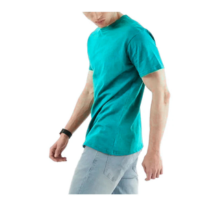 Camiseta para hombre de 220 gramos, 100% algodón y mezcla de poliéster/algodón, tela transpirable, manga corta, impresión de logotipo personalizado, camisetas para hombre - Product Image 4