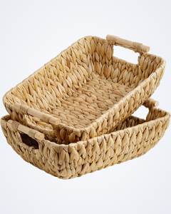 Natural Woven Water Hyacinth <b>Basket</b> Eco-Friendly Home Decor Organizer – Sustainable Closet <b>Shelf</b> <b>Storage</b> - Product Image 1