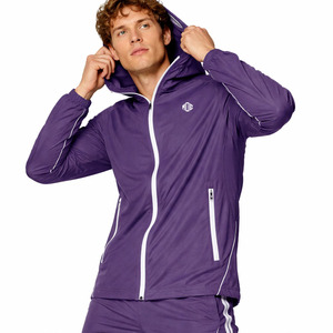 Men's Hooded Purple Windbreaker Track Suit <b>Lightweight</b> Waterproof Breathable Sports <b>Jacket</b> and Pants Set Custom <b>jacket</b> for men - Product Image 5