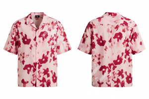 Chemise décontractée respirante à manches courtes, imprimé floral personnalisé, pour vacances d'été, plage, fête, boutonnée, tendance, vente en gros - Product Image 6