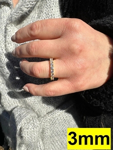Pass Test S925 <b>Silver</b> Round Cut VVS Eternity Moissanite Diamond Hip Hop Tennis <b>Ring</b> for <b>Men</b> and Women - Product Image 3