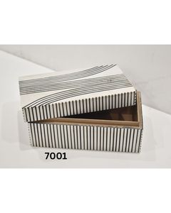 Modern Striped Wood Eco-Friendly Multifunctional Decorative Storage <b>Box</b> Curved Lid Handcrafted Jewelry Tableware Organizer - Product Image 5