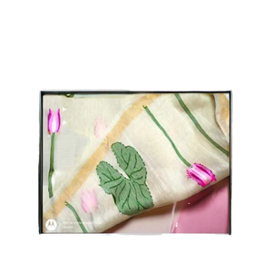 ผ้าซาหรีมาสลินทิชูลีเลน น้ำหนักปานกลาง แห้งเร็ว เป็นมิตรกับสิ่งแวดล้อม ทออย่างดี 600 กรัม สำหรับเด็กผู้หญิง - ชุดสำหรับงานแต่งงาน/โอกาสพิเศษ - Product Image 1