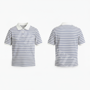 Camisetas Polo de Manga Corta a Rayas de Algodón, Personalizadas con Logotipo, al por Mayor - Product Image 3