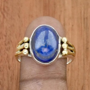 925 Sterling Silver Lapis Lazuli <b>Statement</b> <b>Ring</b> Oval Gemstone Gift for Women - Product Image 4