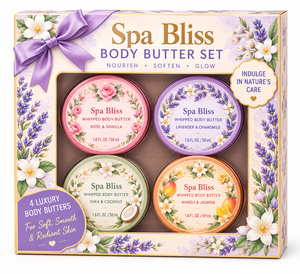 Coffret Cadeau de Beauté au Beurre Corporel Fouetté OEM/ODM, 4 Pièces, Hydratant et Nourrissant, Prix de Gros avec Marque Privée - Product Image 1
