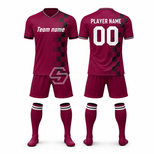 Maillot de football personnalisé par sublimation, col en V, manches courtes, maille respirante à séchage rapide pour numéros d'équipe, adulte unisexe, polyester respirant pour équipe - Product Image 3