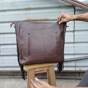 Bolso Bandolera de Cuero Vacuno con Piel de Vaca, Bolso de Hombro de Cuero Genuino con Patrón Lichee, Estilo Minimalista, Cierre Abierto, Uso Diario - Product Image 3