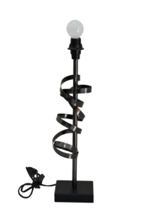 Base de lampe de table industrielle moderne en aluminium noir - Support de lampe de bureau en métal à ruban spiralé pour la décoration du salon et du bureau - Product Image 5