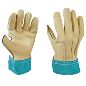 Gants de soudage TIG en cuir de buffle pleine fleur et croûte, ignifuges, robustes, résistants aux étincelles, pour la construction et le barbecue, protection des mains pour soudeurs - Product Image 5