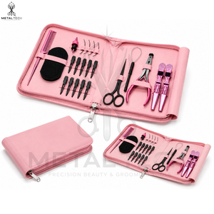 Premium Quality Hair Extension Beauty <b>Tool</b> Set With <b>Pink</b> Color Zipper Storage Case Wholesale Rate New Trendy Carry Case <b>Tools</b> - Product Image 4