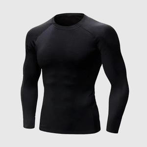 T-shirt de compression personnalisé en gros, haute performance, respirant, écologique, avec coutures plates, anti-UV et séchage rapide pour hommes - Product Image 5