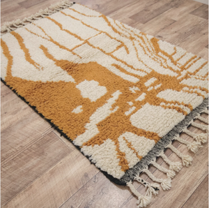Knots Rug Moroccan Luxury Orange/White Wool Hand Knotted Cushioned Stain Resistant Hand Wash Prayer Living Room Hotel High Pile - Product Image 4
