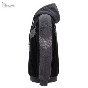 Custom Heavyweight 100% Cotton <b>Fleece</b> Hoodie Unisex Black <b>Grey</b> Rhinestone Chevron Pullover Hoodie with Kangaroo Pocket - Product Image 3