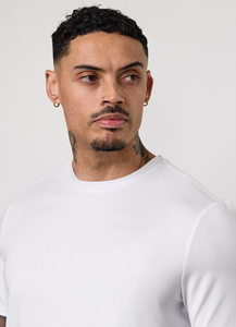 T-shirt décontracté uni en polyester/coton épais 200g avec col robuste et impression numérique pour homme - Product Image 4
