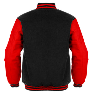 Chaqueta Varsity de Lana para Hombre con Logotipo Personalizado, Mangas de Cuero Genuino, Precio de Fábrica, Chaqueta Bomber Lisa al por Mayor WVJ-0031C - Product Image 2