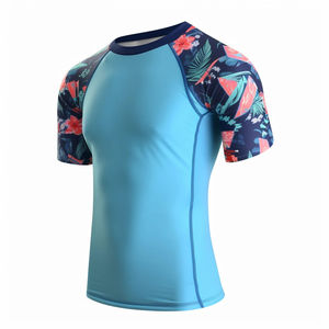 Custom <b>Men's</b> Rash Guard <b>Compression</b> Swim <b>Shirt</b> Breathable Quick Dry UV Protection Beach Water Sports Top OEM - Product Image 3