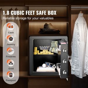 Coffre-fort domestique en acier de 1,8 pieds cubes avec clavier numérique, ignifuge, 2 clés et serrures intelligentes pour la protection de la maison - Product Image 2