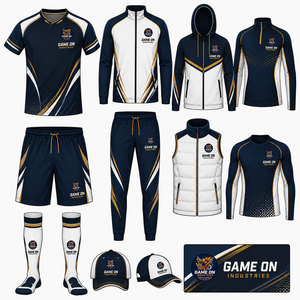 Ensemble d'uniformes de football pour jeunes, tenue d'entraînement de football avec nom et numéro d'équipe personnalisés, chaussettes, casquettes, maillot, coupe athlétique - Product Image 3