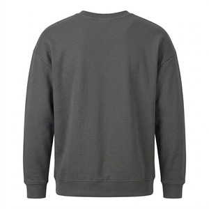 Custom Heavyweight 100% Cotton Crewneck Solid Eco-Friendly Breathable Unisex Plus Size Winter Knitted Sweatshirt OEM Wholesale - Product Image 2