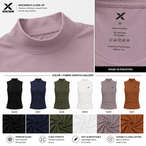 Camisetas sin Mangas de Cuello Alto para Mujer, Color Sólido, Tejidas, Transpirables, Cómodas, Estilo Minimalista, Largo Regular, OEM, X Sports City - Product Image 4