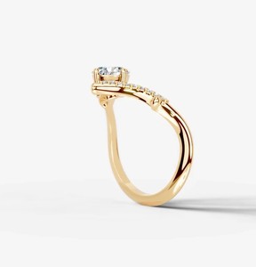 Anillo de Moissanita de Corte Redondo, Plata de Ley 925, Chapado en Oro Amarillo, Moderno y Elegante, Anillo de Compromiso, Boda, Promesa, Regalo - Product Image 3